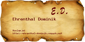 Ehrenthal Dominik névjegykártya